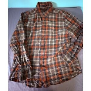 Pendleton Shirt Mens XL Landry Plaid Long Sleeve Wool Blend Red Gray Button